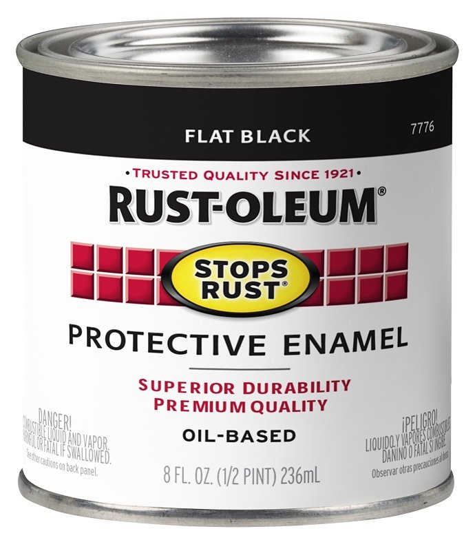 PAINT RUST OBS FLAT BLK 1/2PT 