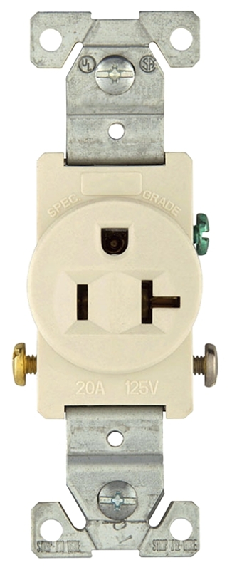 RECEPTACLE SGL LT ALMOND 125V 