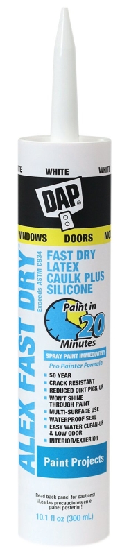 CAULK ACRY W/SILI WHITE 10.1OZ