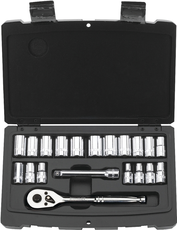 SOCKET SET 20PC 1/4DR SAE/MET 