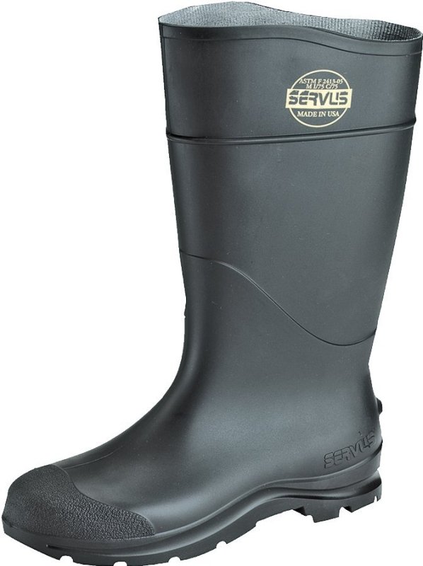 BOOT PVC PLN TOE 16IN BLACK 9 