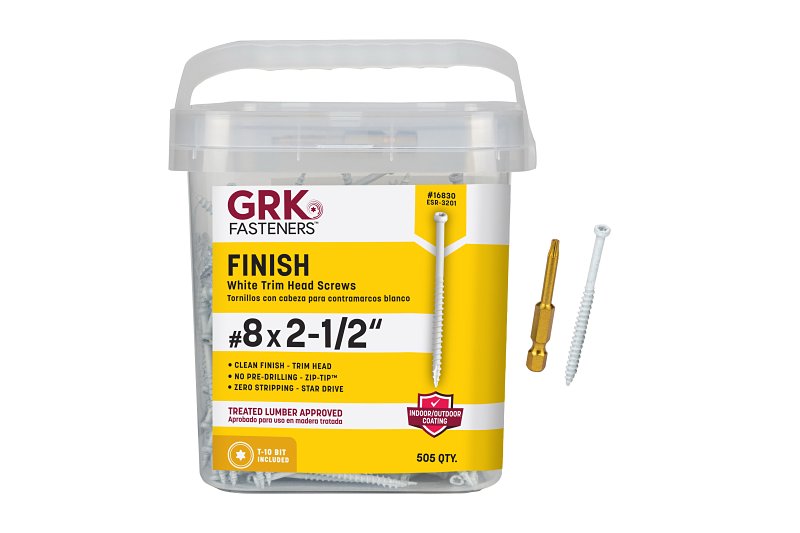 SCREW FIN/TRIM WHT 8X2-1/2IN  