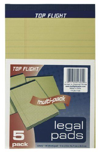 LEGAL PAD YELLOW 5X8IN        