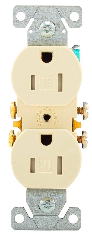 RECEPTACLE DUPLEX LIGHT ALMOND