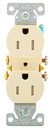 RECEPTACLE DUPLEX LIGHT ALMOND