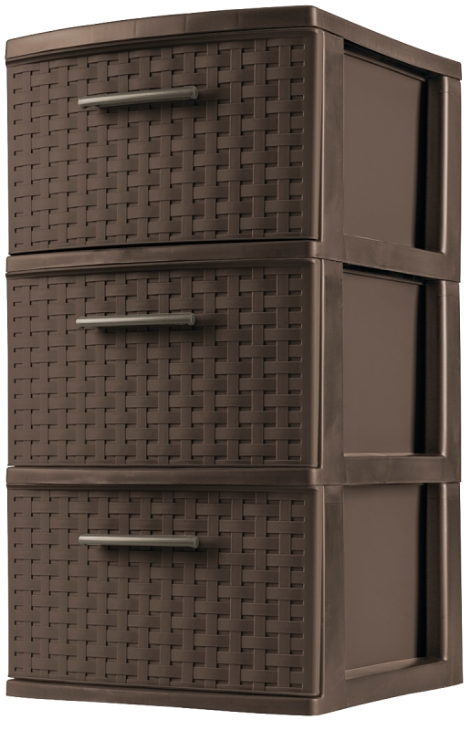 TOWER 3 DRAWER WEAVE EXPRESSO 