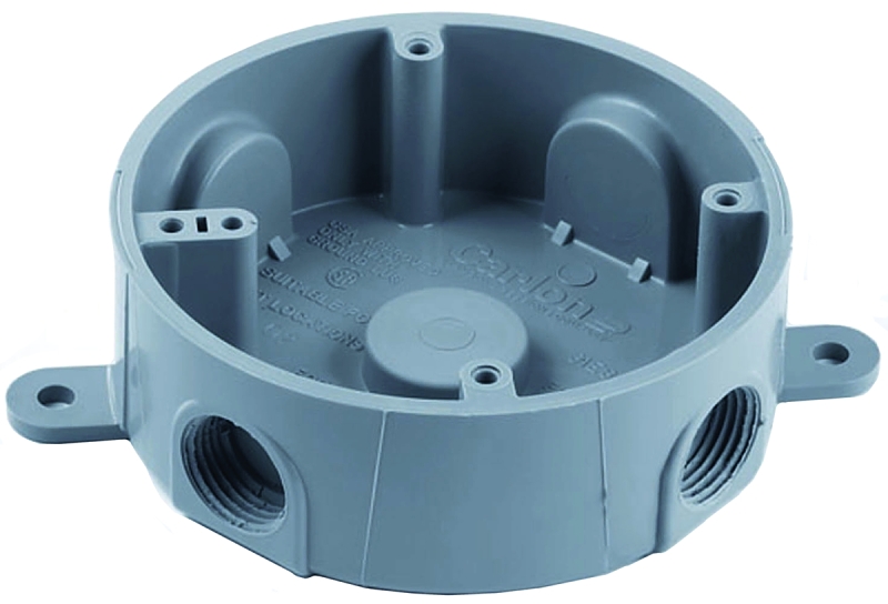 SWITCHBOX PVC RND 4" TBOX W/FT