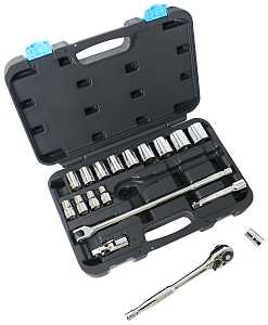 SOCKET SET 19PC 1/2DRIVE MET  
