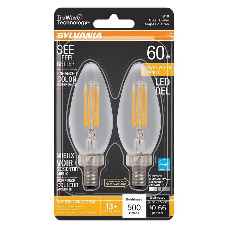 BULB LED B10/C CLEAR SFTWHT 5W
