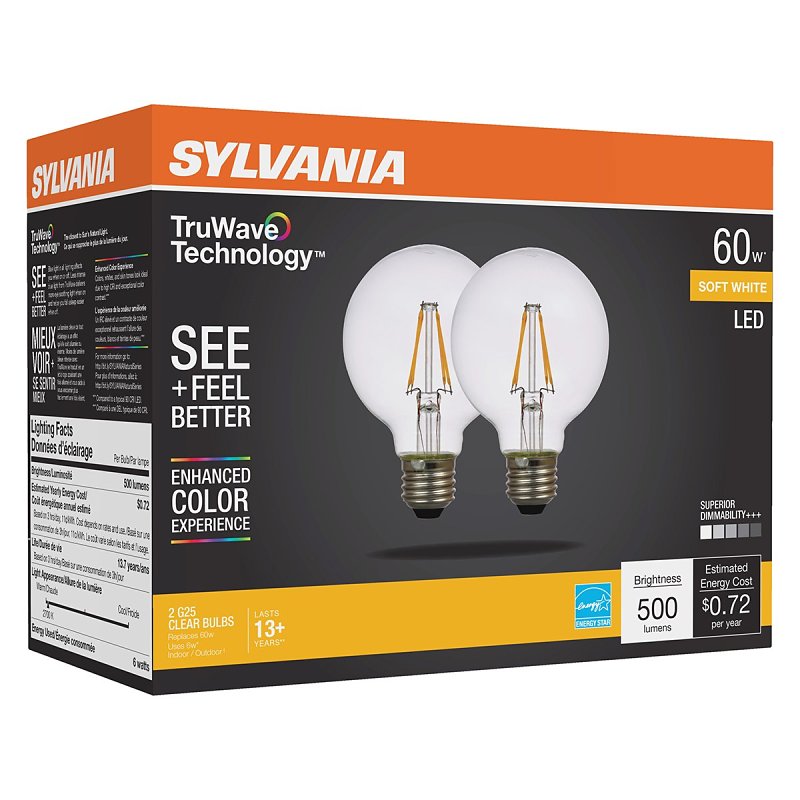 BULB LED G25 SFT WHITE CLR 60W