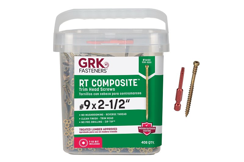 SCREW RT CMPST TRIM 9X2-1/2IN 