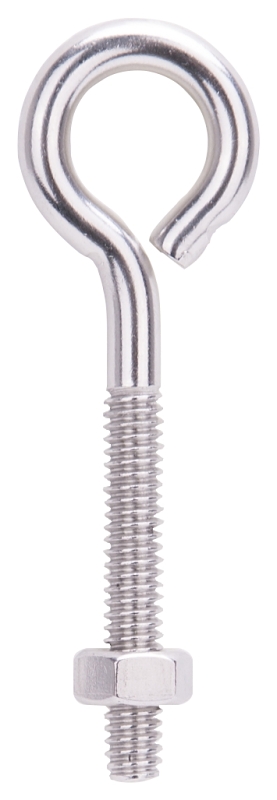 EYE BOLT W/NUT 1/4X3IN SS     