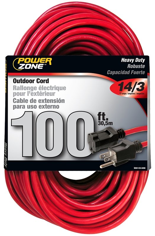CORD EXT14/3X100FT RED        