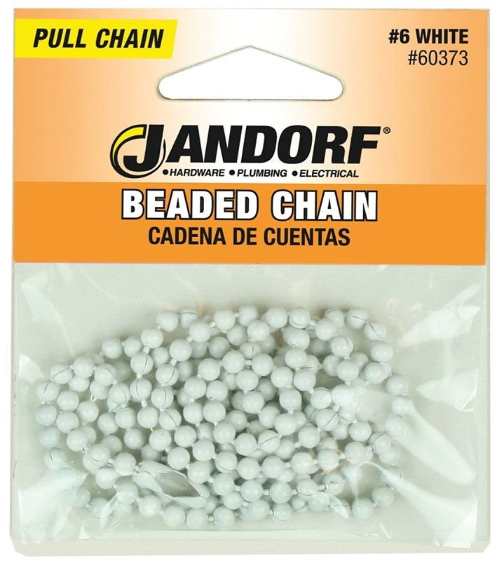 CHAIN BEAD W/CON NO 6 3FT WHT 