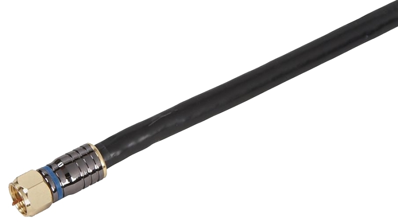 CABLE COAX RG6/F QUAD 25FT BLK