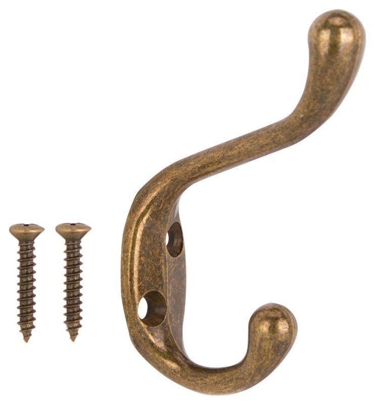 HOOK COAT/HAT ANT BRS ZINC DIE
