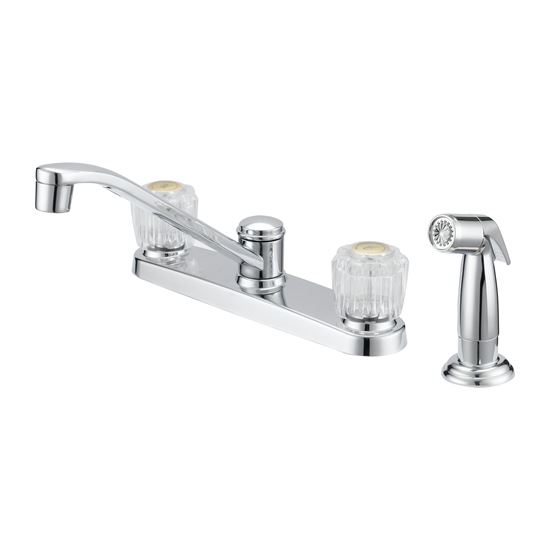 FAUCET KTCHN 2KNOB CLR/CHM 8IN