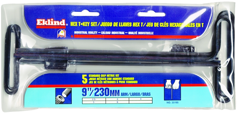 KEY HEX SET 5PC METRIC T-HNDL 