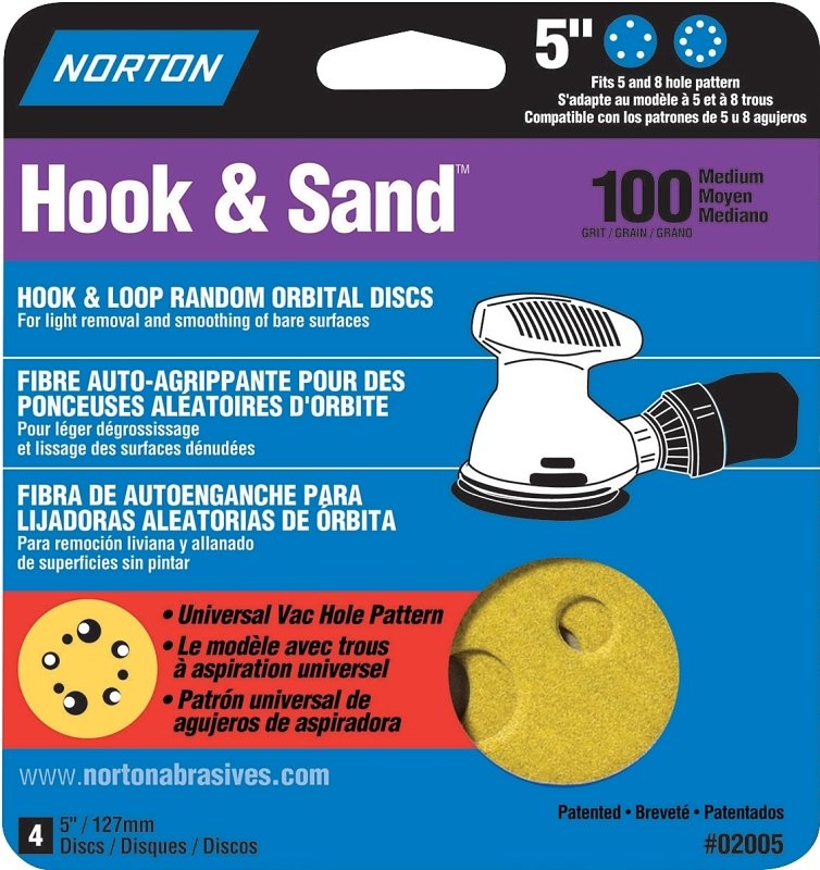 SANDING DISC H/L 5IN 100GRIT  