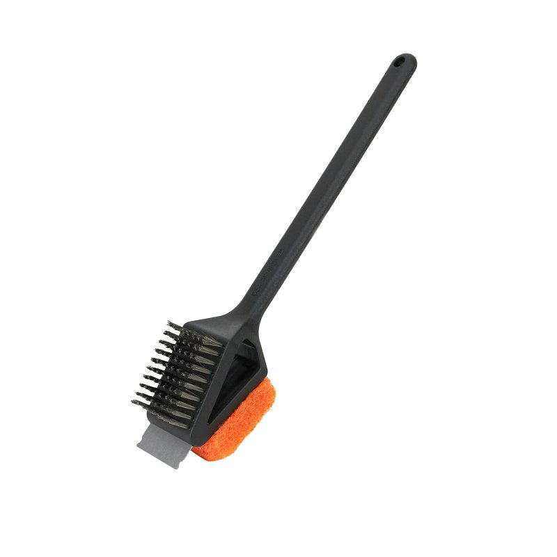 GRILL BRUSH DUAL HD W/SCRB PAD