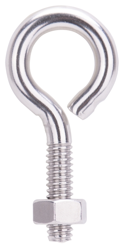 EYE BOLT W/NUT 1/4X2IN SS     