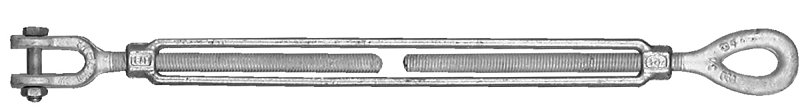 TURNBUCKLE JAW/EYE 1/2X9 GALV 