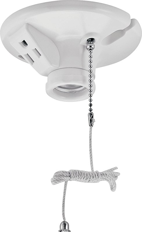 [6103550] LAMPHOLDER CEIL P-CHN CORD WHT