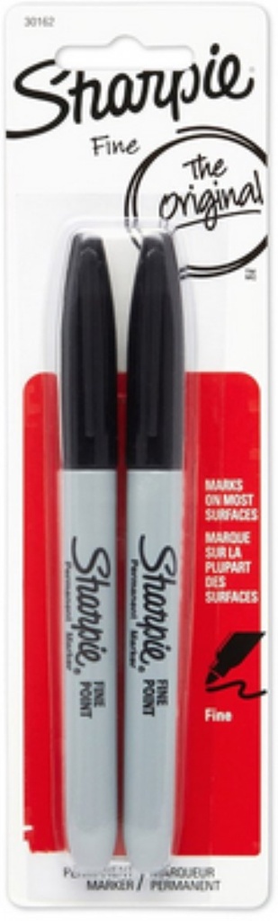 MARKER PERMNT FN PT BLK 2PK   