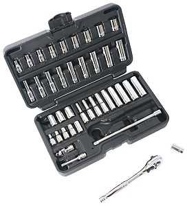 SOCKET SET 40PC 1/4DR SAE/MET 