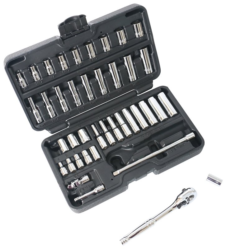[2951713] SOCKET SET 40PC 1/4DR SAE/MET 