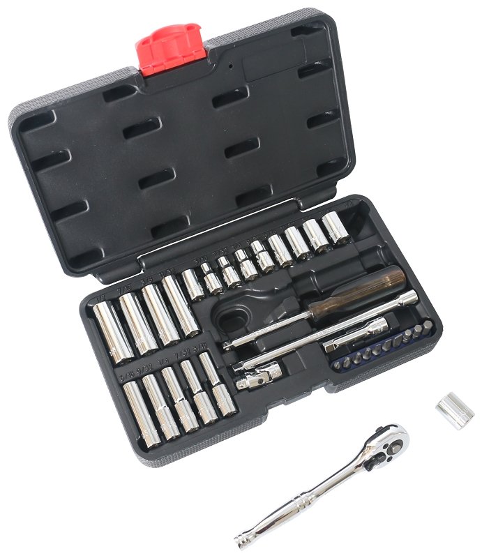 [6006142] SOCKET SET 35PC 1/4DRIVE SAE  