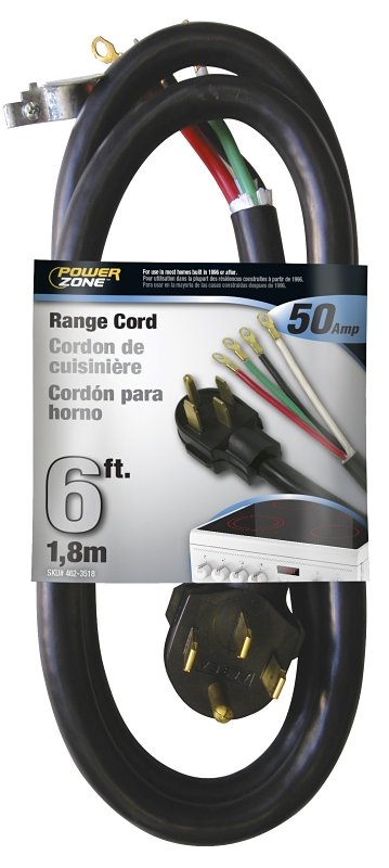 CORD RANGE 50A 6/2-8/1X6FT BLK