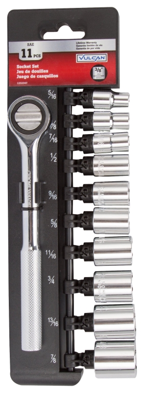 SOCKET SET 11PC 3/8DRIVE SAE  
