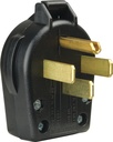 BLK PLAST ANG 4WR PLG 125/250V