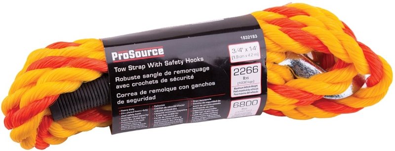 TOW ROPE W/HOOK 3/4INX14FT    