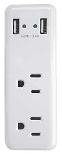 CHARGER USB 2-PORT2.4A 2OUTLET