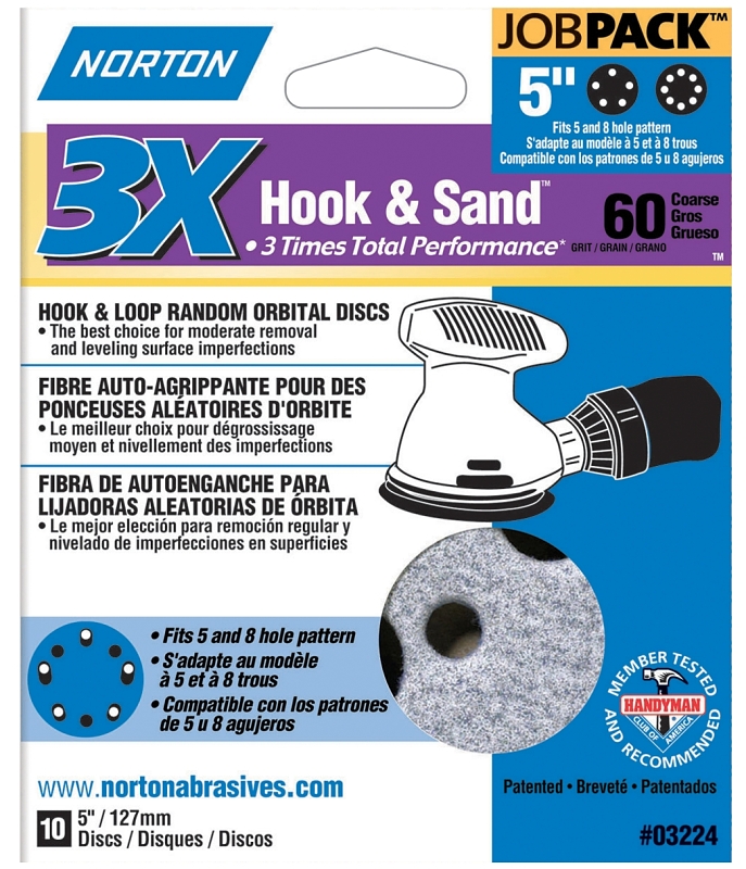 SANDING DISC H/L 5IN 60GRIT   