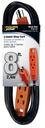 CORD EXT SHOP 14/3X8FT BLK/ORG