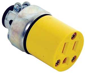 CONNECTOR GROUNDG YEL 15A 125V