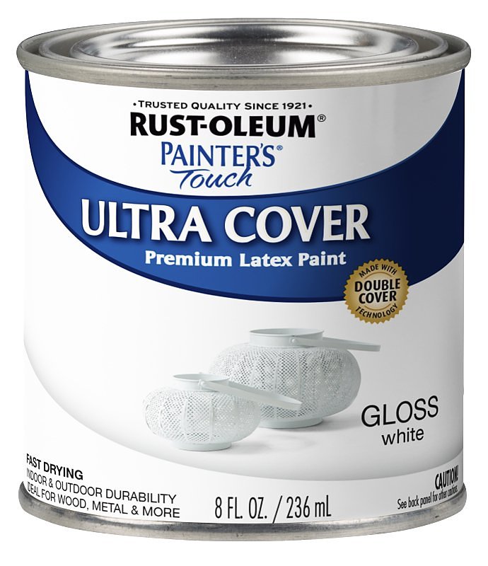 PAINT ACRY LATEX GLO WHT 1/2PT