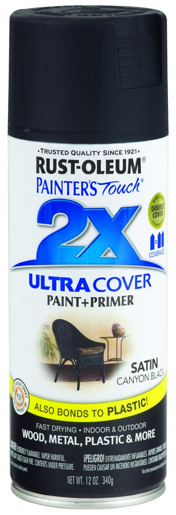 PAINT SPRAY SAT CNYN BLK 12OZ 