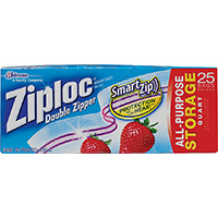 BAG STORAGE ZIPLOC 1 QUART    