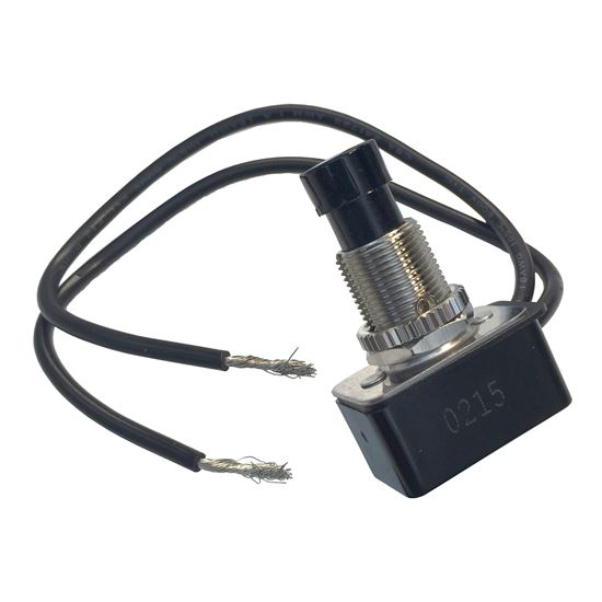 SWITCH PSHBTN SLVR/BLK 8A 125V