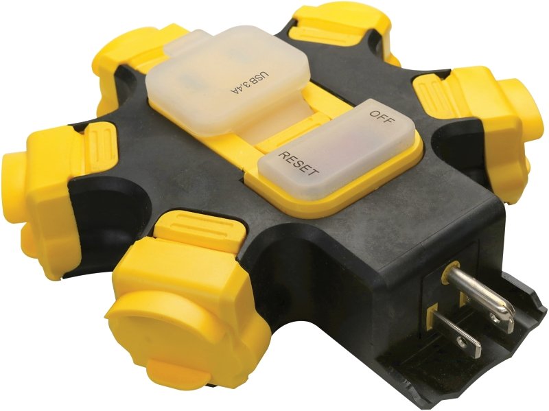 HUB OTDR 2-USB/5-OUTLET 3.4A  
