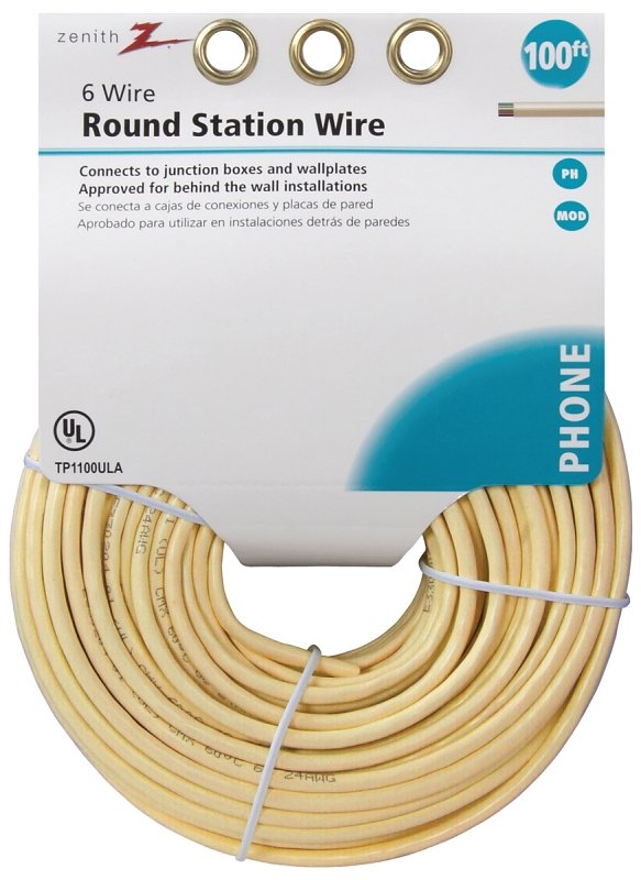 [6316103] WIRE TELEPHONE ROUND 100FT ALM