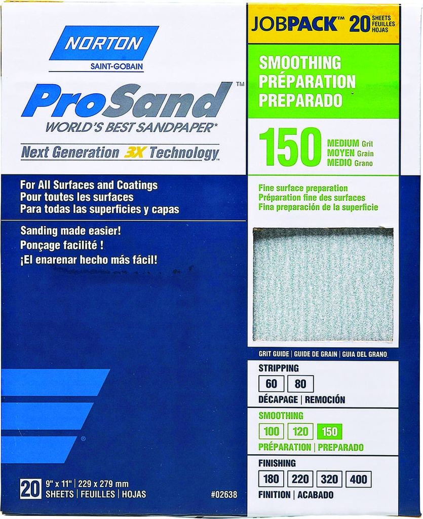 SANDPAPER AL OXD 150GRT 9X11IN