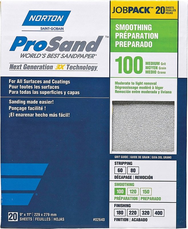 [3306776] SANDPAPER AL OXD 100GRT 9X11IN
