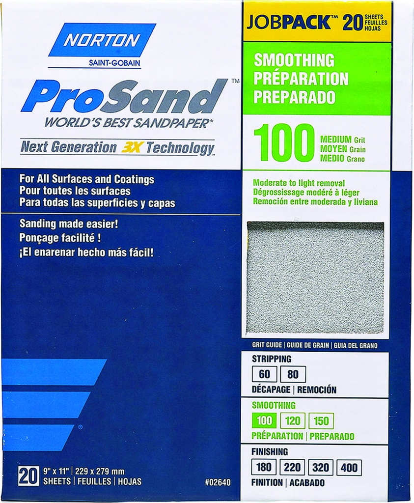 SANDPAPER AL OXD 100GRT 9X11IN