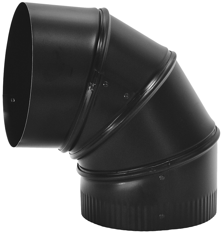 ELBOW PIPE 90DGRE 24GA 6IN BLK