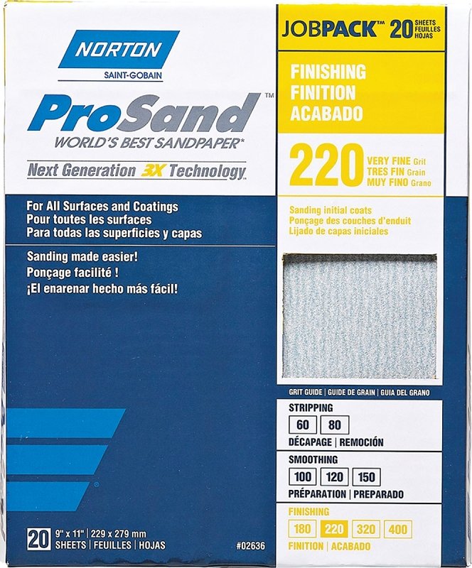 [3306735] SANDPAPER AL OXD 220GRT 9X11IN